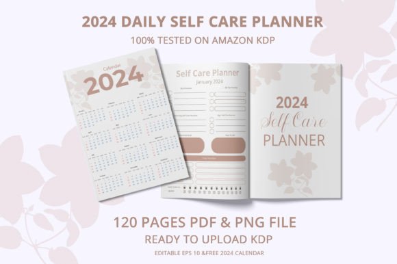 2024 Daily Self Care Planner for Kdp