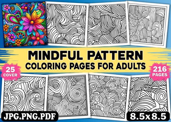 216 Mindful Pattern Coloring Pages - KDP