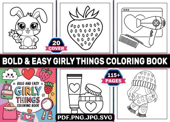 Bold Easy Girly Things Coloring Book KDP: A Creative Resource for Artists and Entrepreneurs
