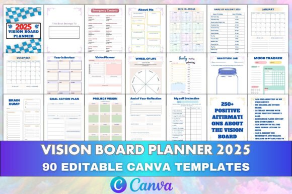Editable Vision Board Planner 2025: A Practical Tool for Achieving Your Goals