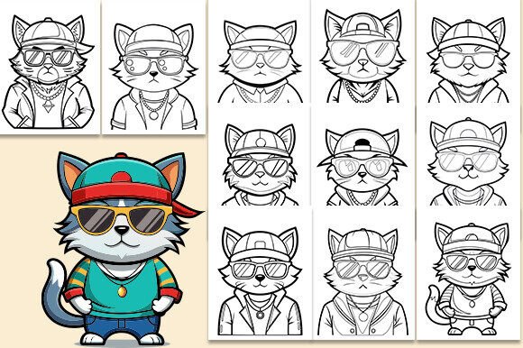 Exploring the Creative Potential of Hip Hop Cat Coloring Pages