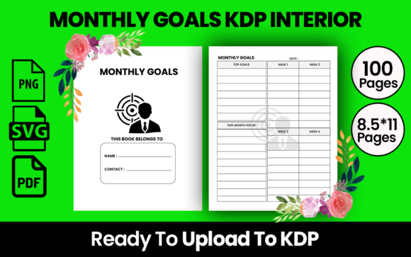 MONTHLY GOALS KDP INTERIOR: A Versatile Resource for Low or No-Content Businesses
