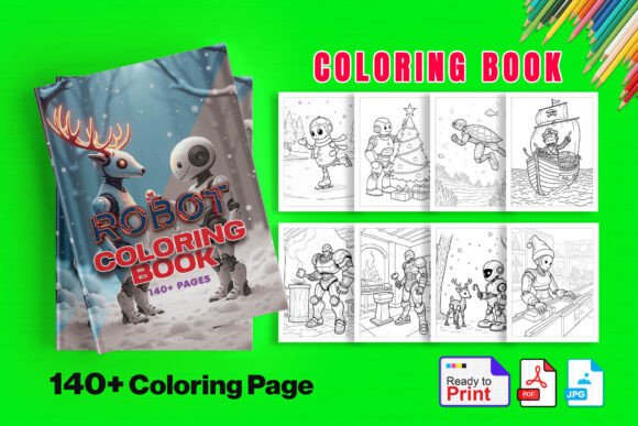 Robot Theme Coloring Book for Kids – Unleash Creativity with Futuristic Fun