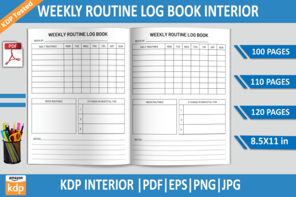 Weekly Routine Log Book KDP Interior